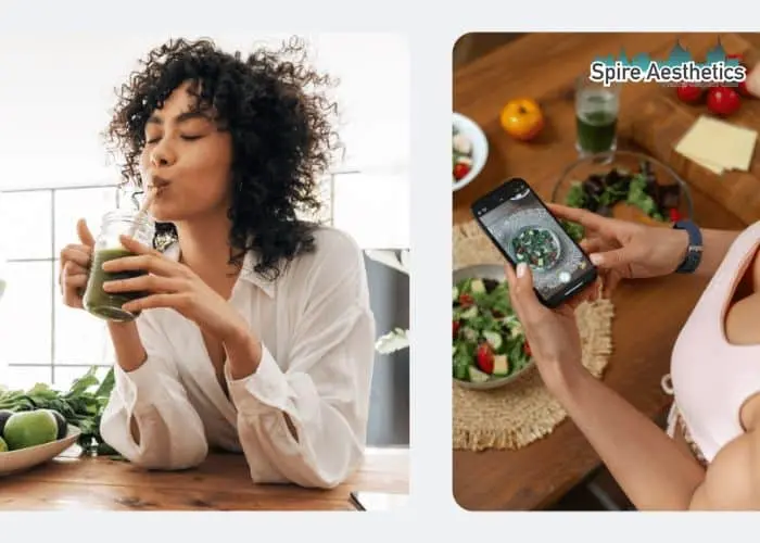 Image of woman looking into her diet and fat freezing Leominster to improve her health